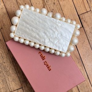 CULT GAIA Eos Beaded Acrylic Box Clutch